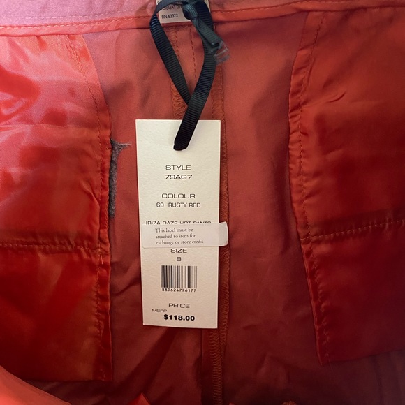 French Connection Rusty Red Pleated Shorts Size 8 - Picture 3 of 5